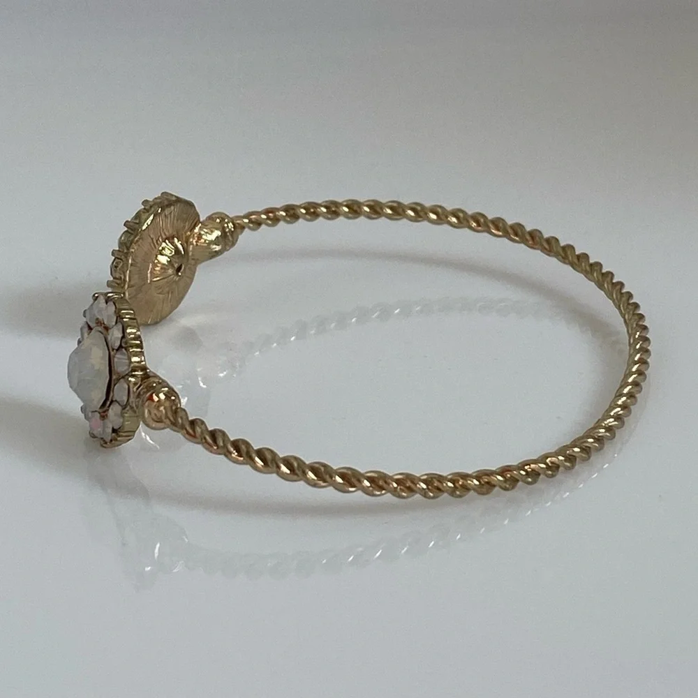 BaubleBar Gold Gemstone Adjustable Cuff Bracelet